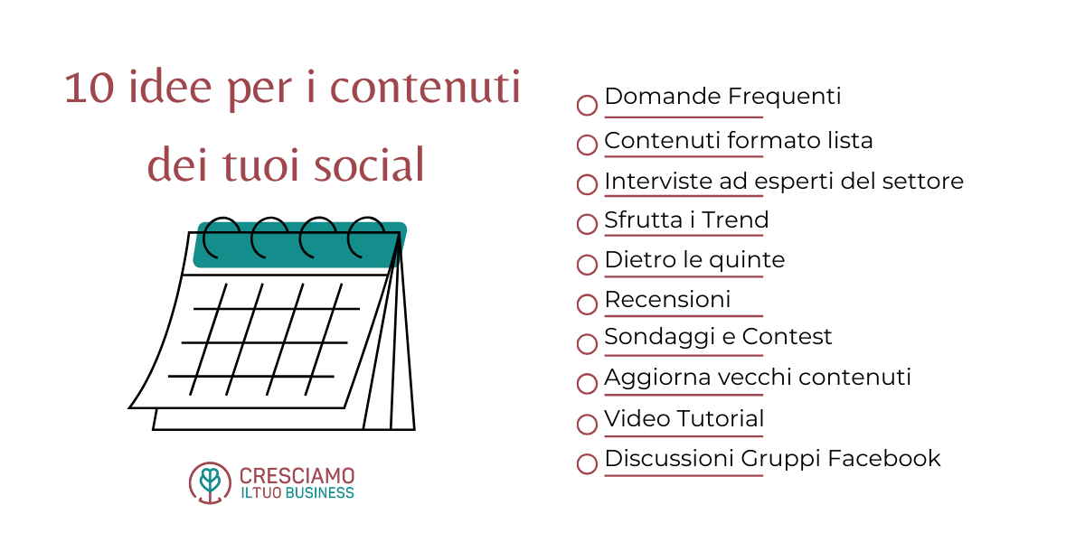 idee contenuti per i social media